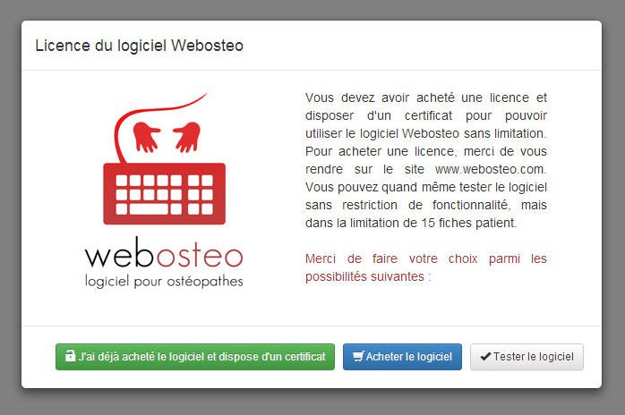 1ère utilisation de Webosteo